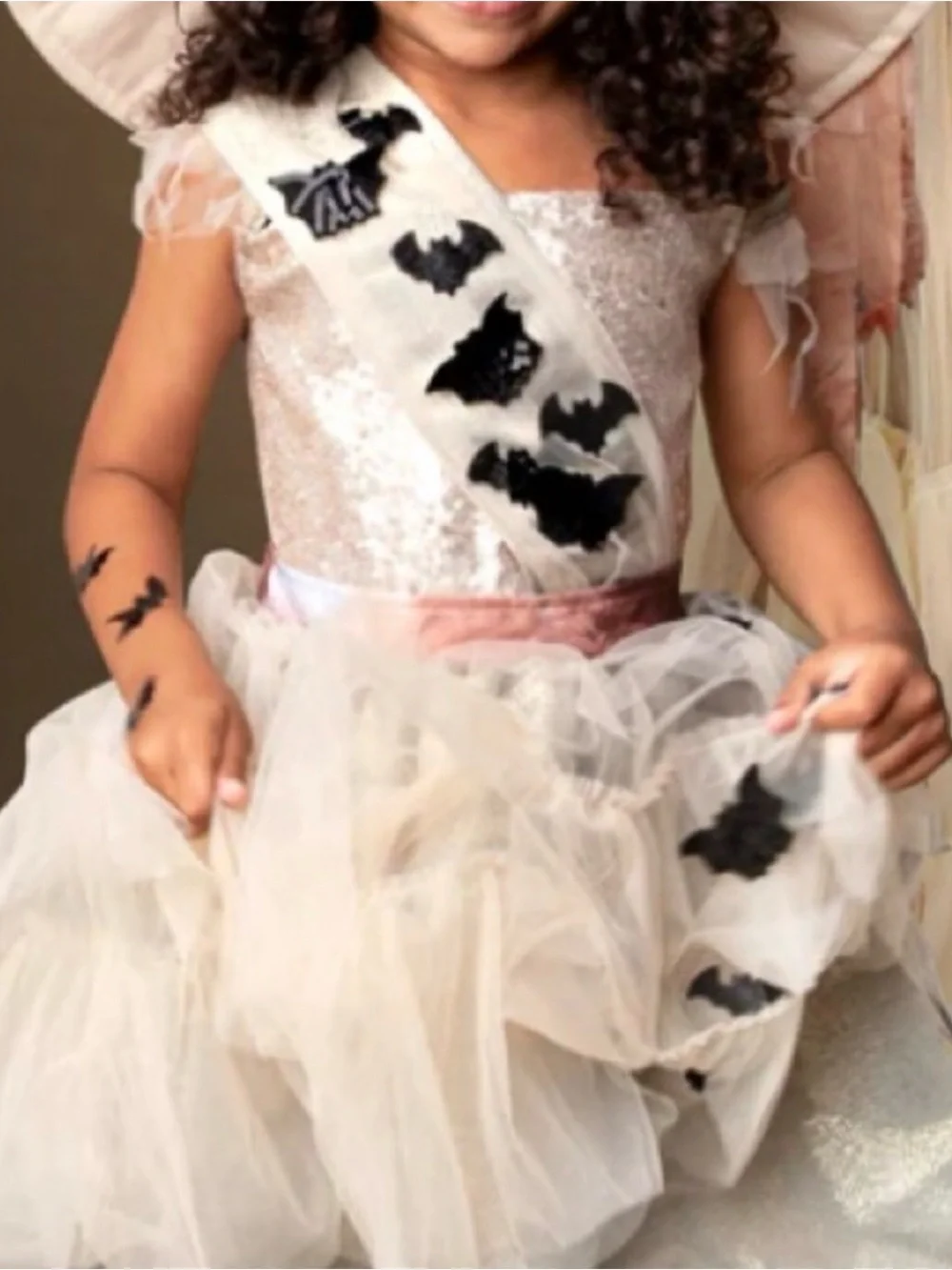 Chasing Fireflies Girls Batty Ballerina Witch Costume Size 10 + Hat + Shoes 2-3